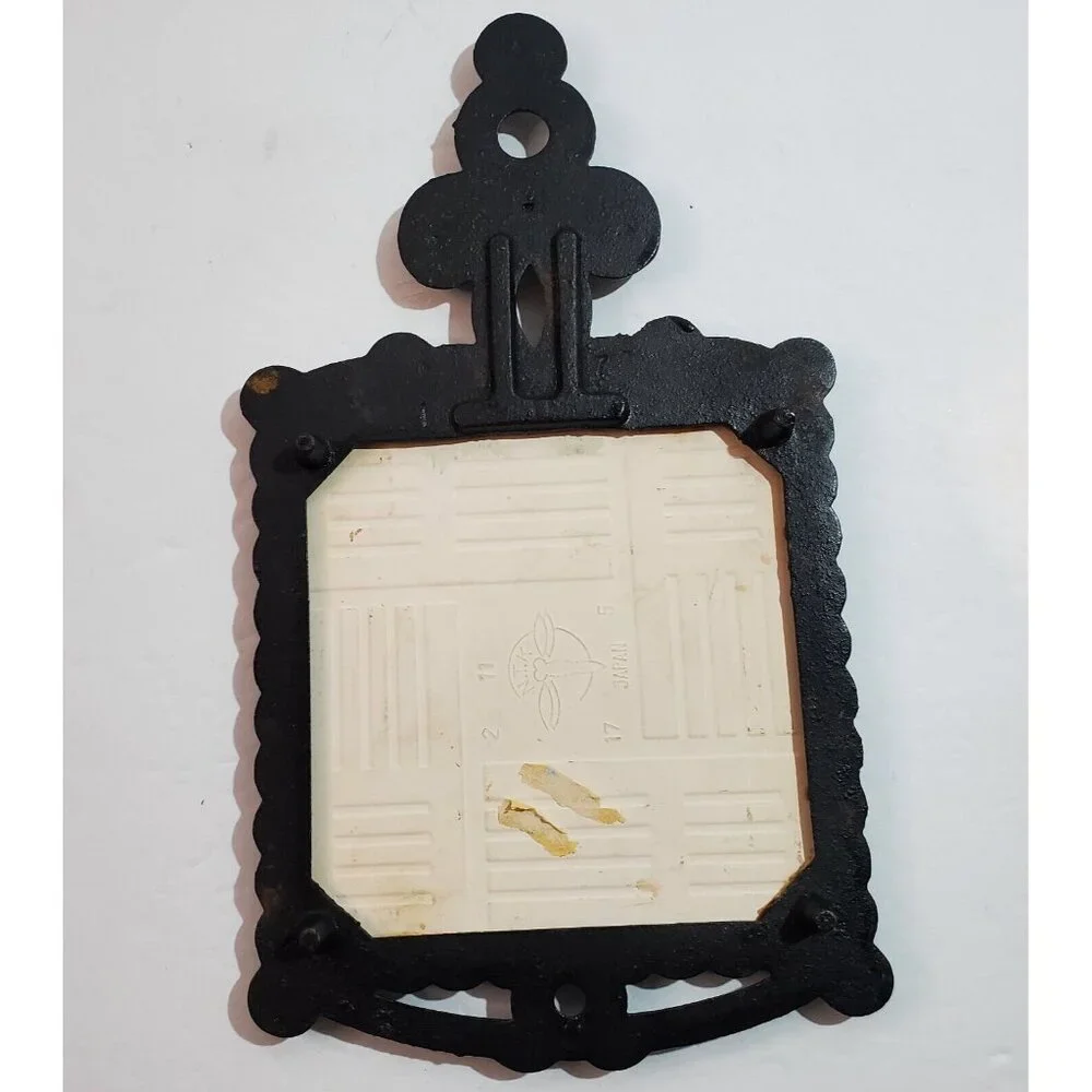 Vintage Japan Collectible Disney Mickey & Minnie Mouse Wrought Iron Tile Trivet